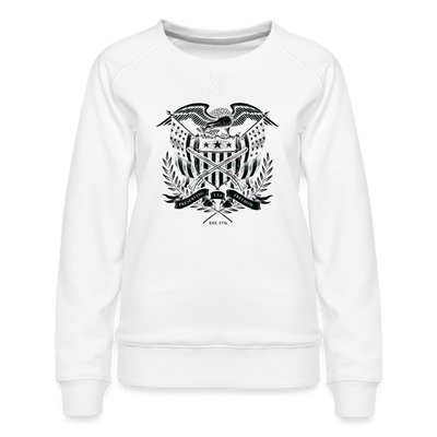 Women's Musket, Eagle, Flag, Freedom Sweatshirt - white