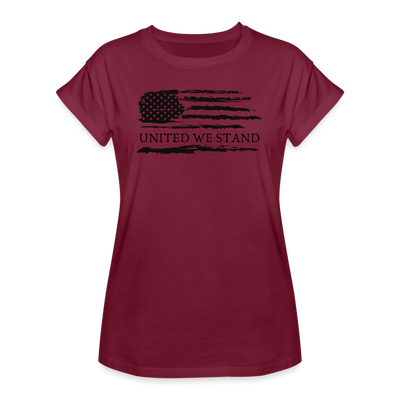 United We Stand: Women's Relaxed Fit - burgundy